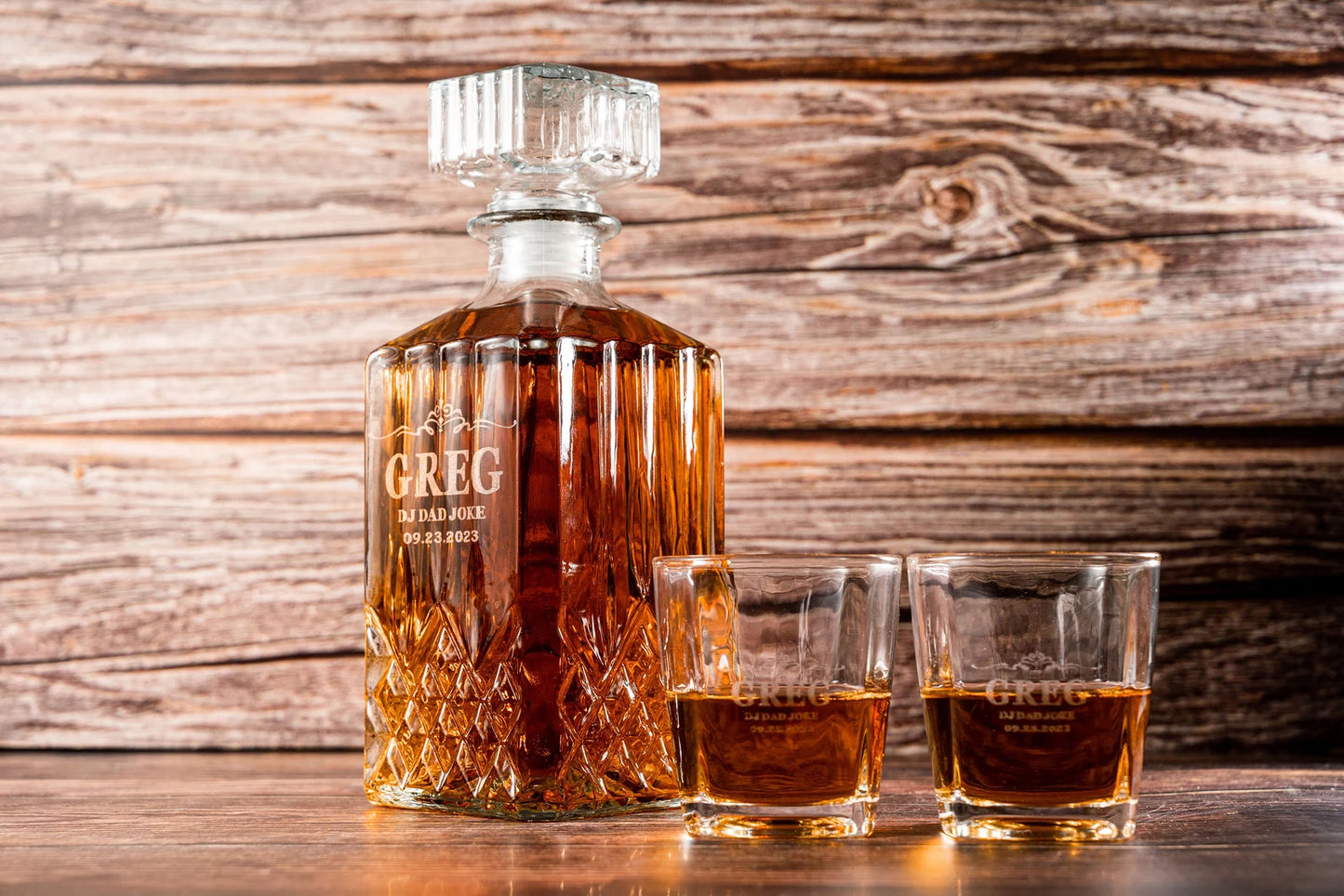 Edler Whiskey-Dekanter Set/ Personalisiert