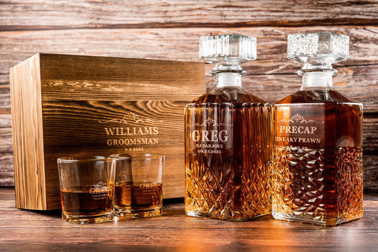 Edler Whiskey-Dekanter Set/ Personalisiert